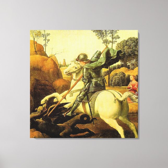 Lienzo "St. George and the Dragon" de Raphael (alrededor  (Anverso)