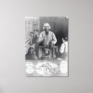 Lienzo St. Jean-Marie Vianney que predica, siglo XIX