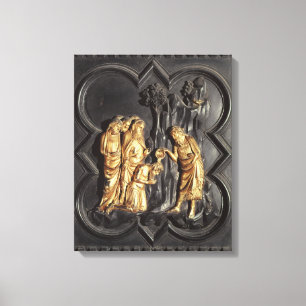 Lienzo St. John el Bautista que bautiza en el río