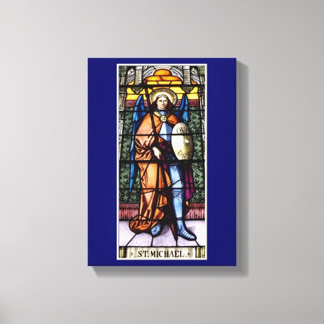 Lienzo St. Michael La Ventana De Vidrio Manchado De Arcán (Anverso)