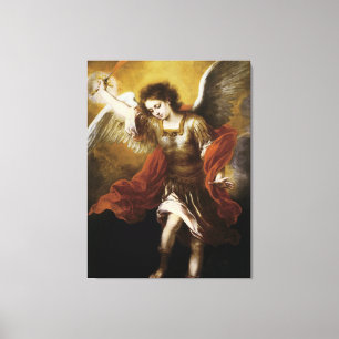 Lienzo St Michael por Murillo