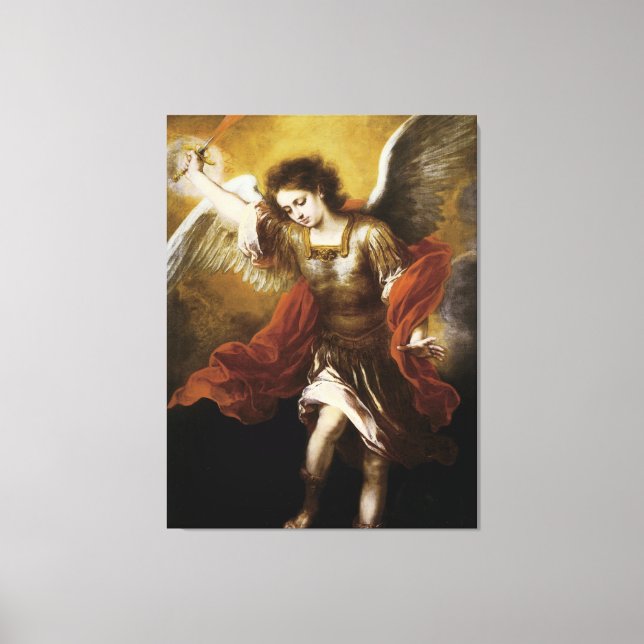 Lienzo St Michael por Murillo (Anverso)