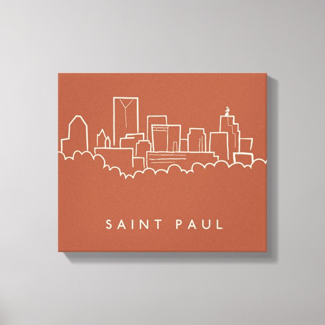 Lienzo St. Paul, Skyline Minnesota (Anverso)