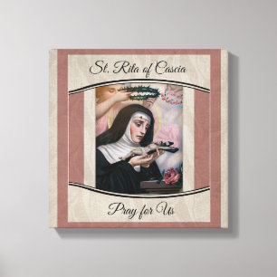 Lienzo St. Rita del crucifijo de los rosas de las espinas