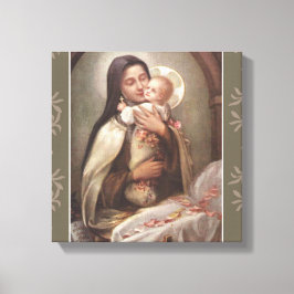 Lienzo St. Therese Baby Jesus Manger Roses Rosa