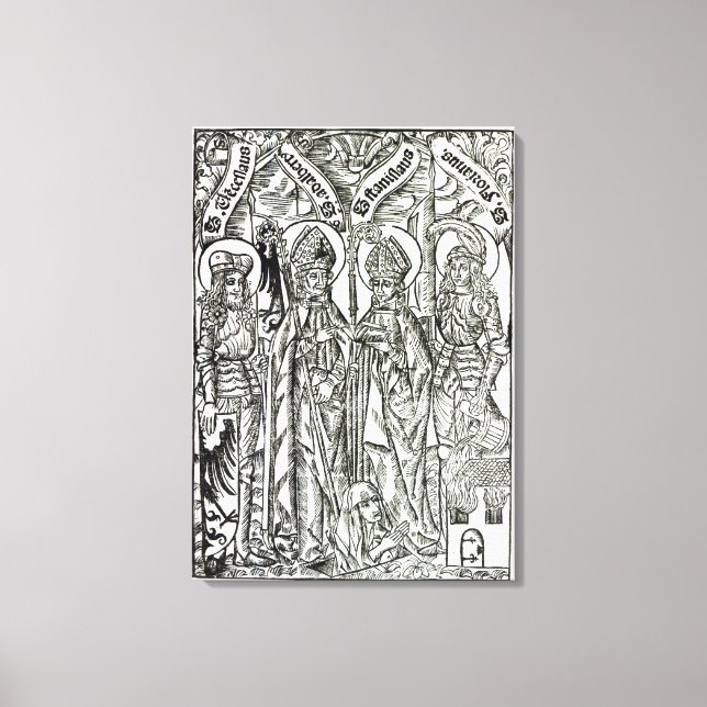 Lienzo St. Wenceslaus, Adalbert, Stanislaus St. Florian (Anverso)