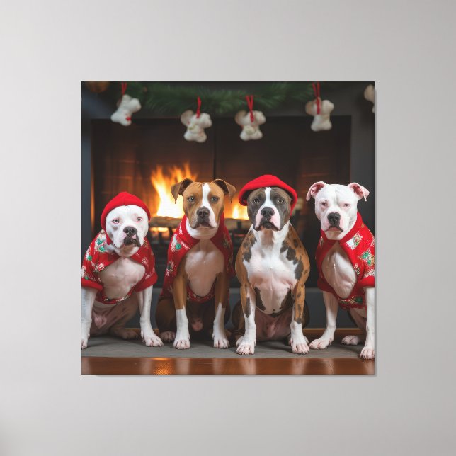 Lienzo Staffordshire estadounidense por los Navidades de  (Anverso)