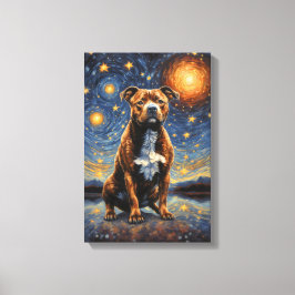 Lienzo Staffy Dog "Starry Nights"