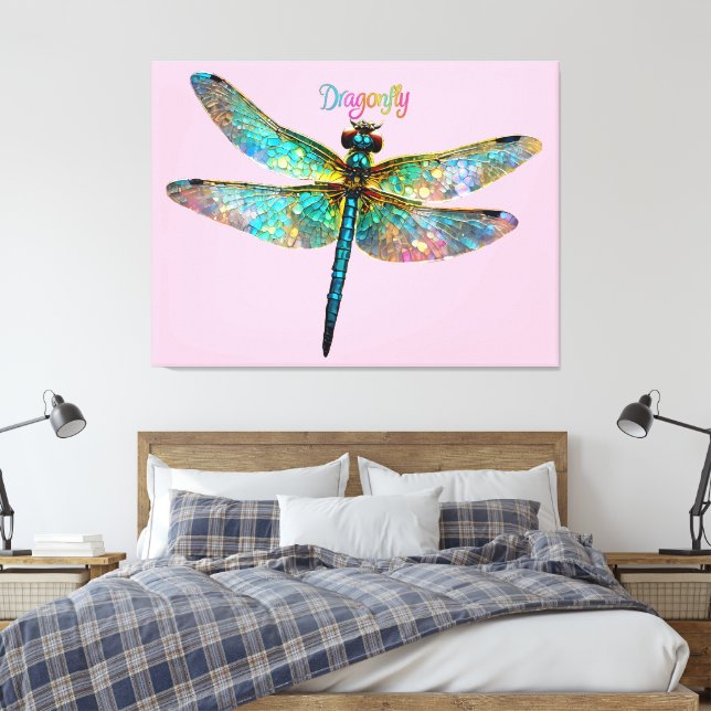 Lienzo Stained Glass Colorful Dragonfly (Insitu(Dormitorio))