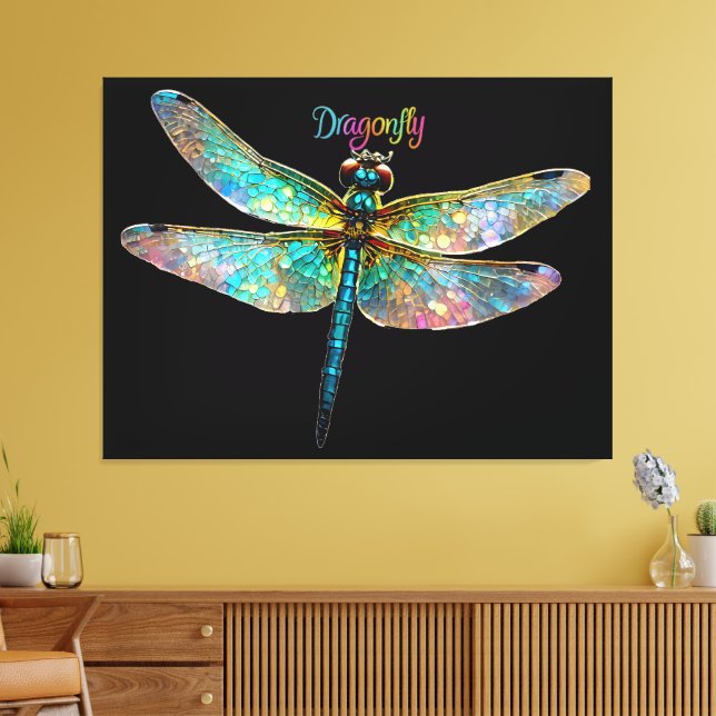 Lienzo Stained Glass Colorful Dragonfly (Insitu (Sala de estar))