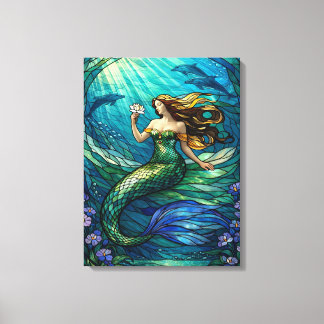 Lienzo Stained Glass Mermaid Art