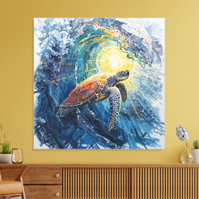 Lienzo Stained Sea Turtle (Insitu (Sala de estar))