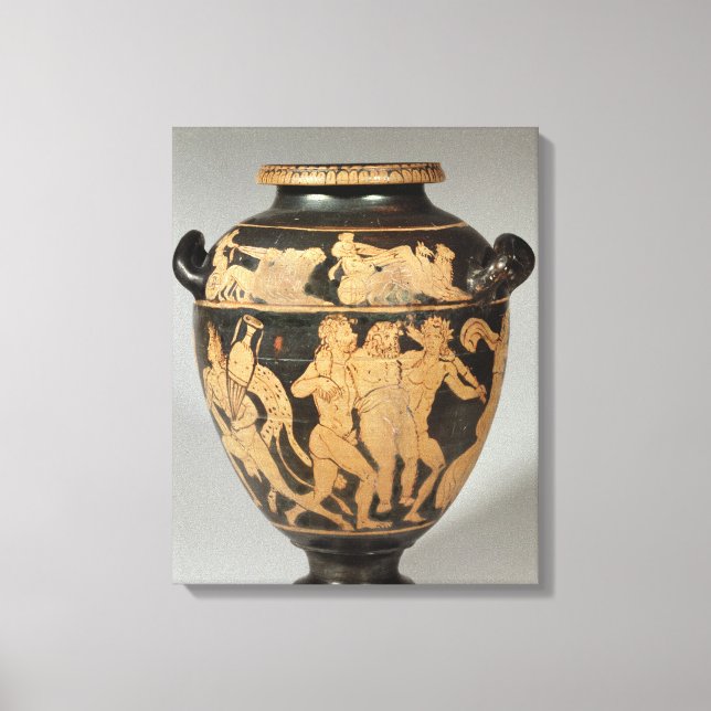 Lienzo Stamnos, escena dioniaca, figura roja etrusca por (Anverso)