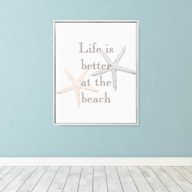 Lienzo Starfish Beach Blue (Insitu (piso de madera))