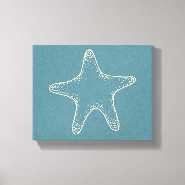 Lienzo Starfish Beach Ocean Nautical Wall Canvas Art (Anverso)