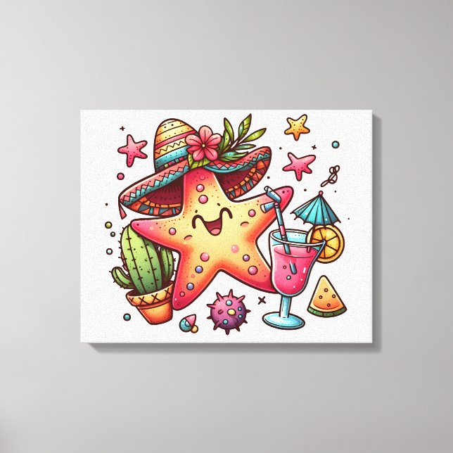 Lienzo Starfish Coctail Summer Vibes (Anverso)