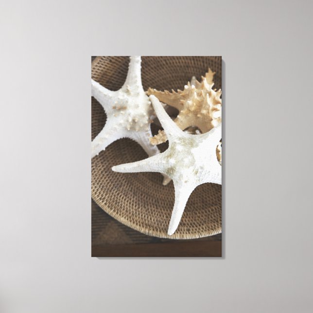 Lienzo Starfish en una cesta (Anverso)