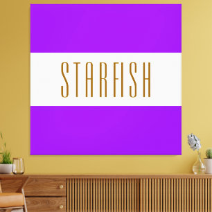 Lienzo STARFISH Fun Bright Tropical Purple White Stripes