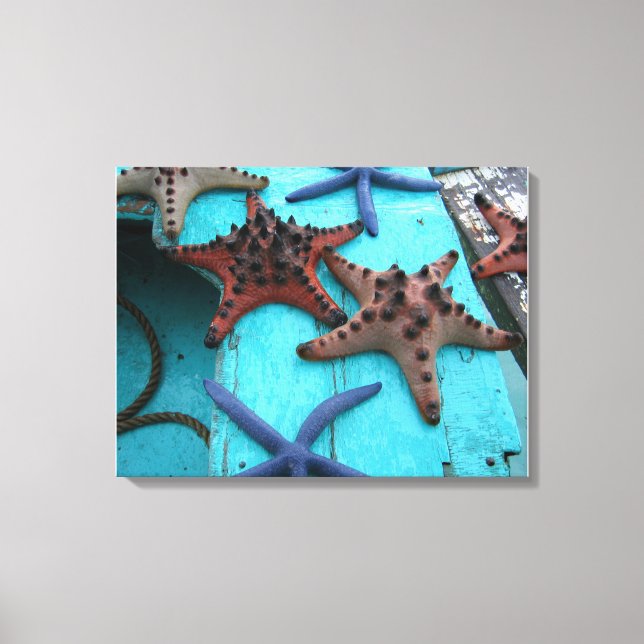 Lienzo Starfish tropical colorido (Anverso)