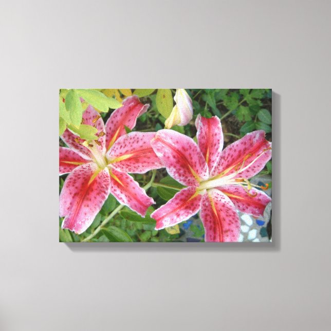Lienzo Stargazer Lilies Garden Floral (Anverso)