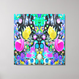 Lienzo Stargazer Lily, Rosa y Collage de Hibiscus Rosa