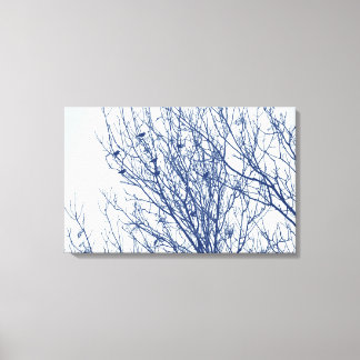 Lienzo Starlings in a Tree - Cyanotype Effect