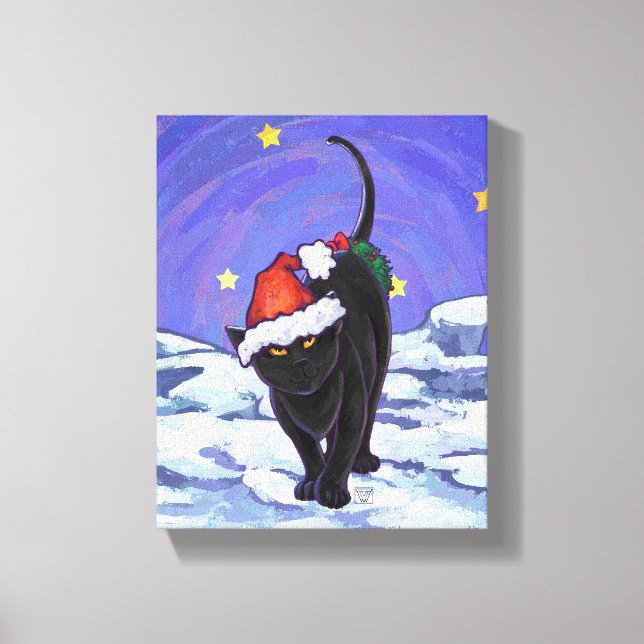 Lienzo Starry Night Black Cat Navidades (Anverso)