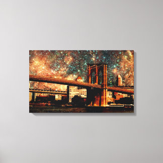 Lienzo Starry Night Brookyn Bridge Wrapvas