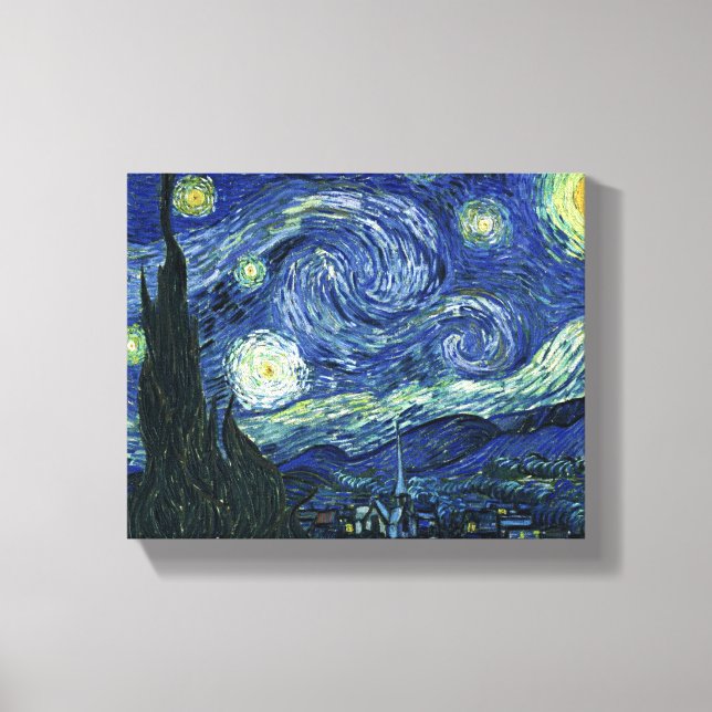Lienzo Starry Night Vincent van Gogh Vintage Paintage Art (Anverso)
