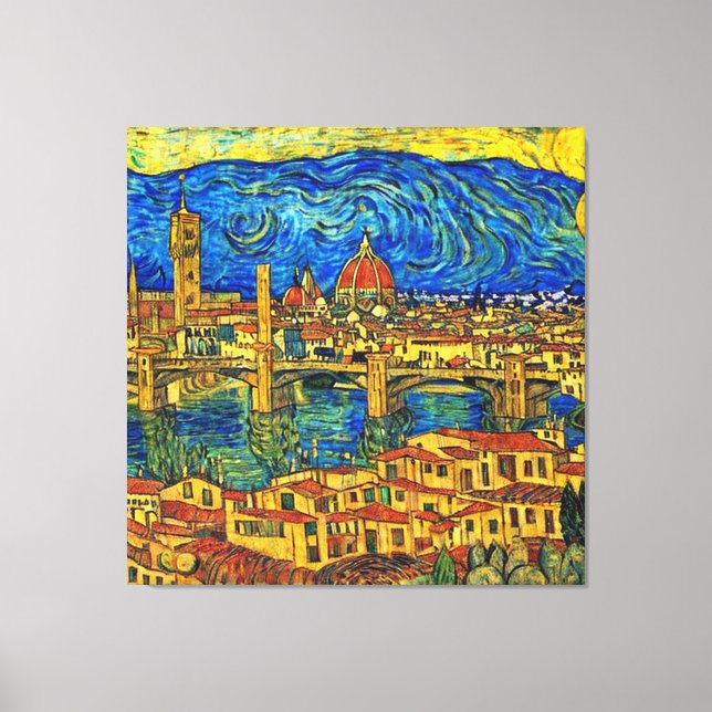 Lienzo Starry Starry Night Florence Italia (Anverso)