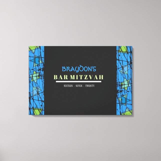 Lienzo STARS Bar Bat Mitzvah Rótulo A Bordo (Anverso)