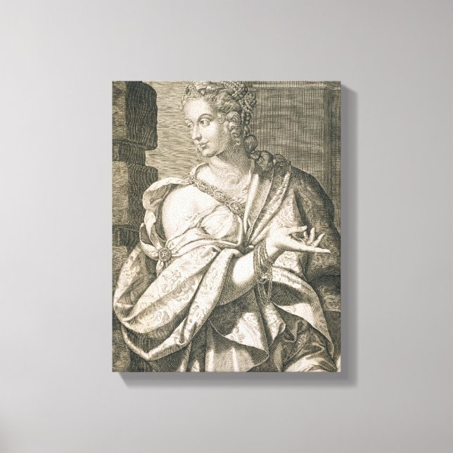 Lienzo Statilia Messalina tercera esposa de Nero (grabado (Anverso)