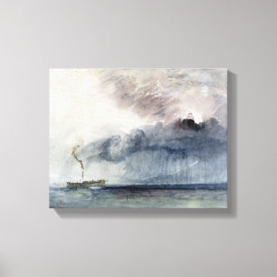 Lienzo Steamboat in a Storm, c.1841 (p/c y lápiz sobre pa