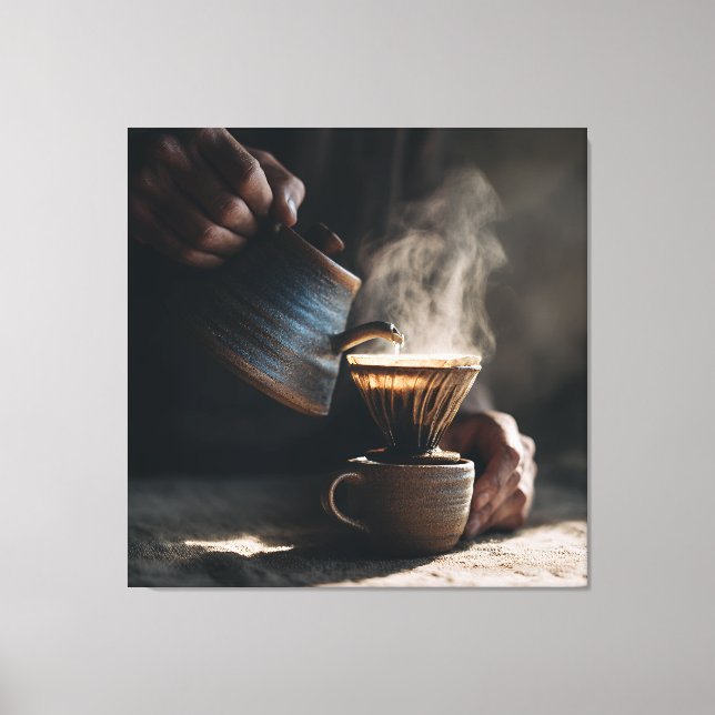 Lienzo Steaming Ceramic Pour Over (Anverso)