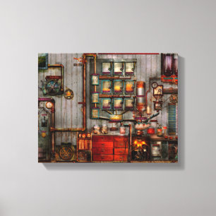 Lienzo Steampunk - Café - La cafetera de la empresa