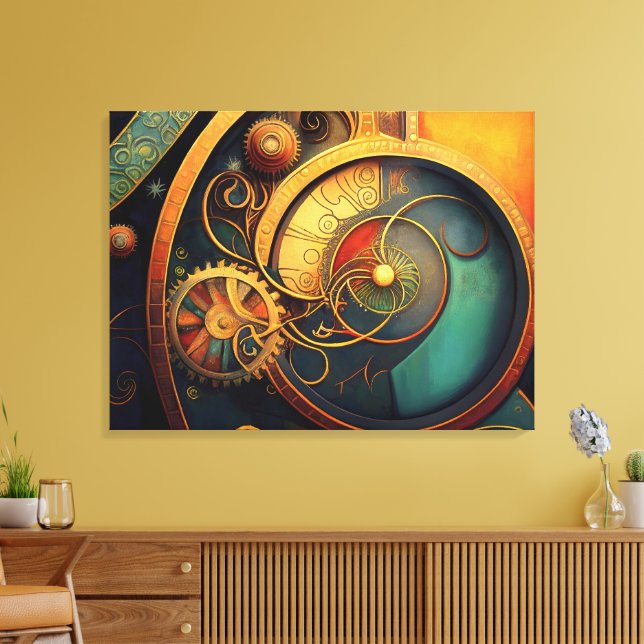 Lienzo Steampunk Clockwork Abstract Design (Insitu (Sala de estar))