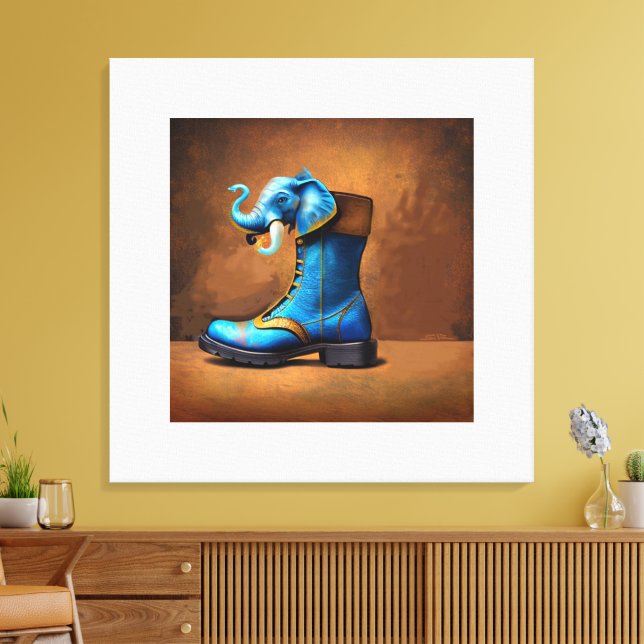 Lienzo Steampunk Elephant Boot canvas print (Insitu (Sala de estar))
