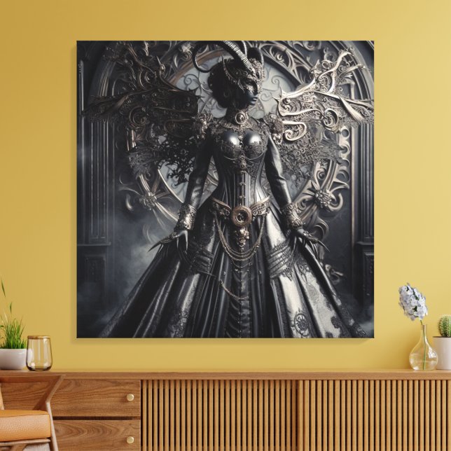 Lienzo Steampunk Fantasy Darkness Demon Fashion  (Insitu (Sala de estar))