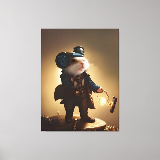 Lienzo Steampunk Hamster (Anverso)