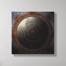 Steampunk Moon Clock Time Gears Metalizado