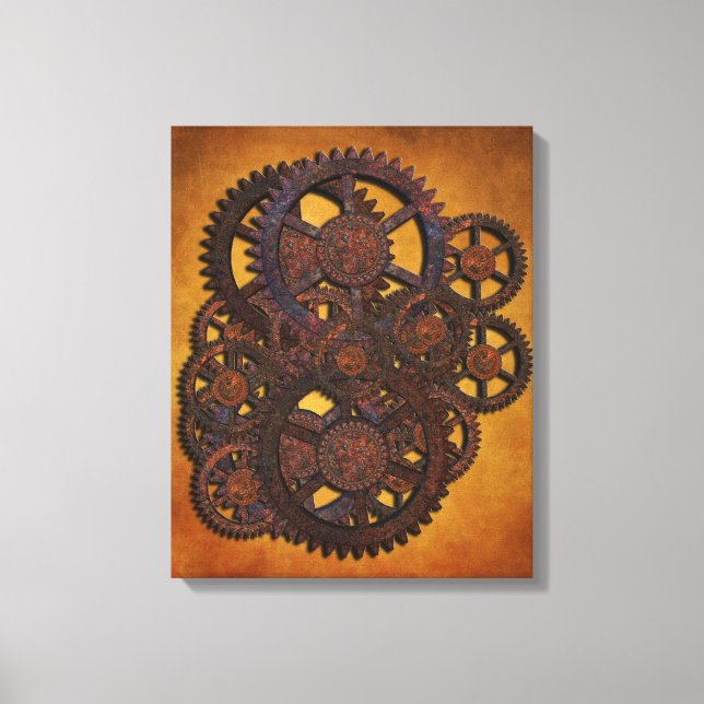 Lienzo Steampunk Rusty Gears (Anverso)