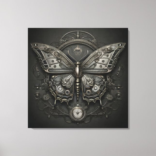 Lienzo Steampunk Serenity - Butterfly Digital Art (Anverso)
