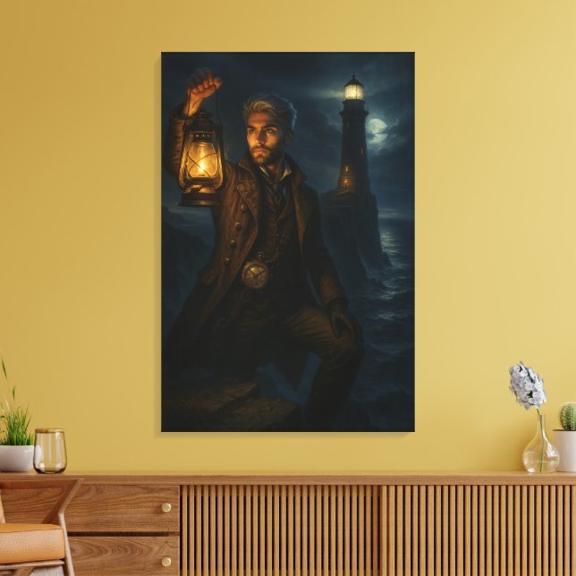 Lienzo Steampunk Victorian Fantasy Lighthouse Keeper (Insitu (Sala de estar))