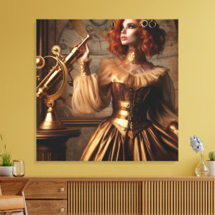 Lienzo Steampunk Victorian Gold Astronomer