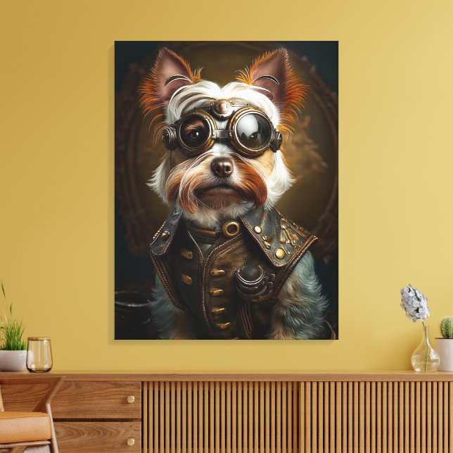 Lienzo Steampunk Yorkie Canvas Art (Insitu (Sala de estar))