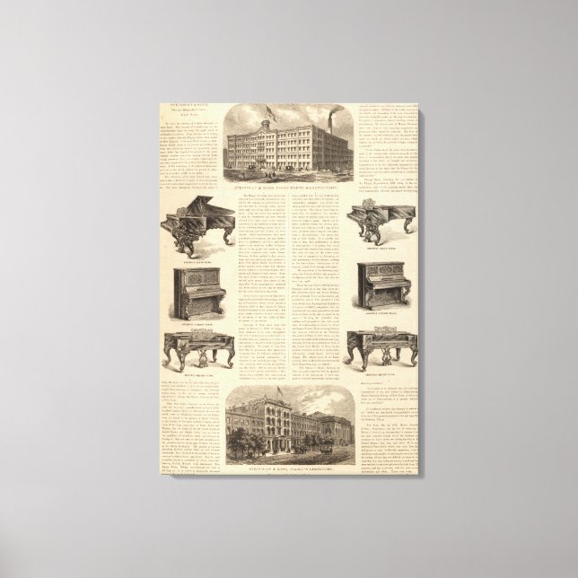 Lienzo Steinway e hijos, fabricantes de piano (Anverso)