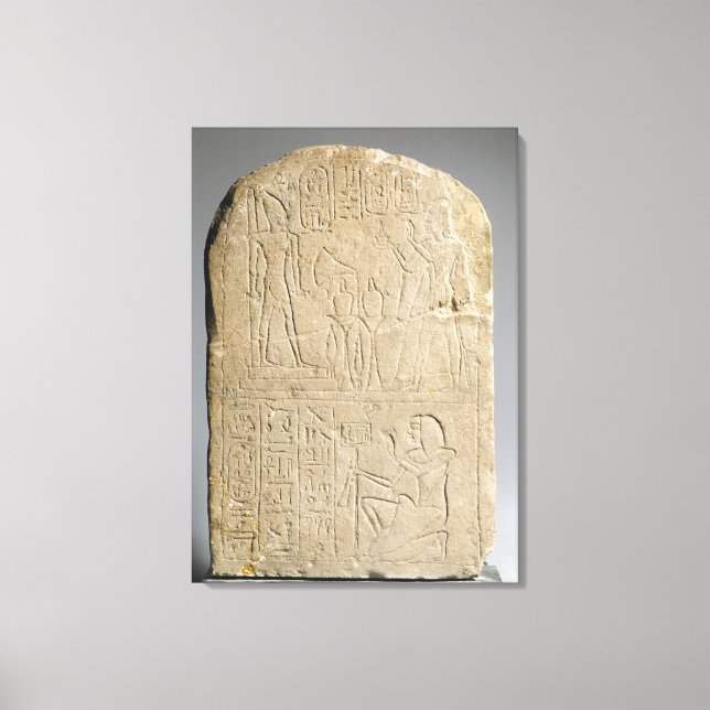 Lienzo Stela representando a Ramsés II ofreciendo inciens (Anverso)