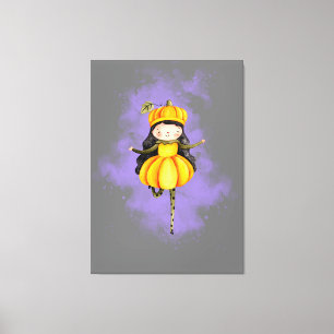 Lienzo Stellalunarts Calabaza Halloween Chica lindo