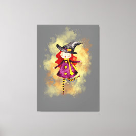 Lienzo Stellalunarts Halloween Witch Cute Chica