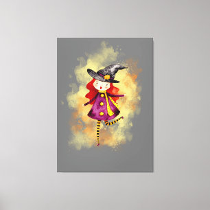 Lienzo Stellalunarts Halloween Witch Cute Chica